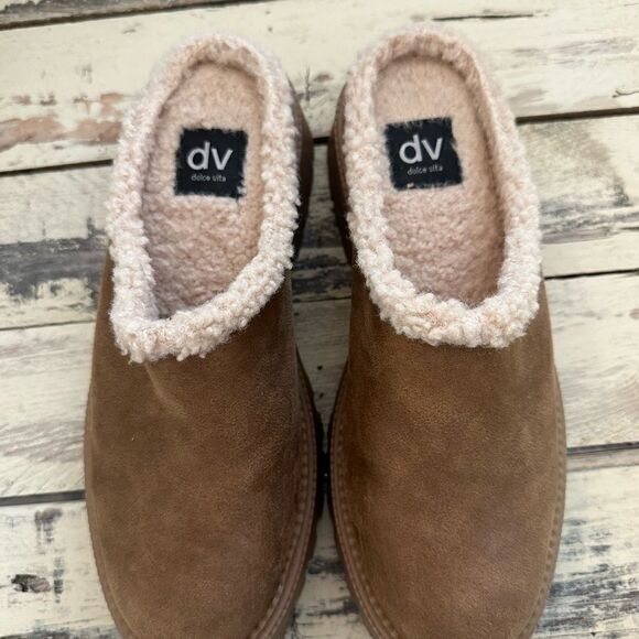 Dolce Vita Ladie Womens Faux Suede Cushioned Footbed Mules - Picture 2 of 5